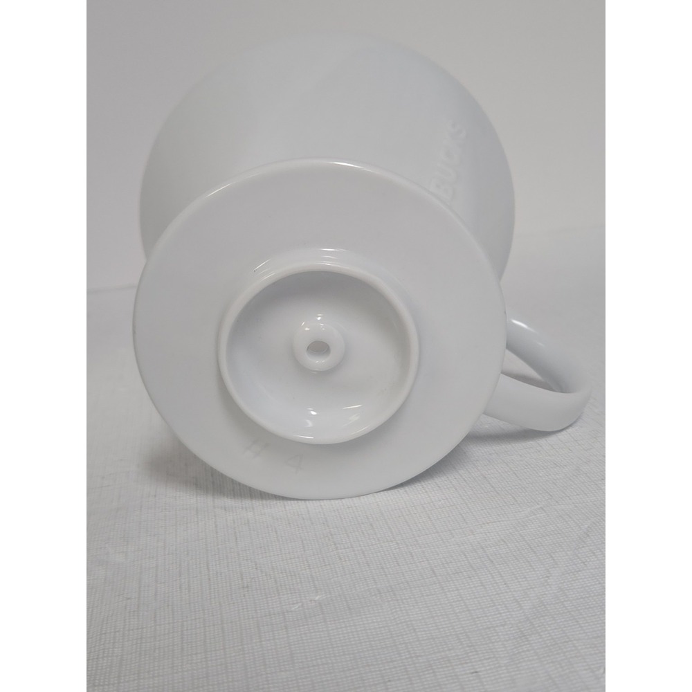 Starbucks White Ceramic Pour Over Coffee Dripper Single Cup Brewer #4 No Box - Picture 3 of 7